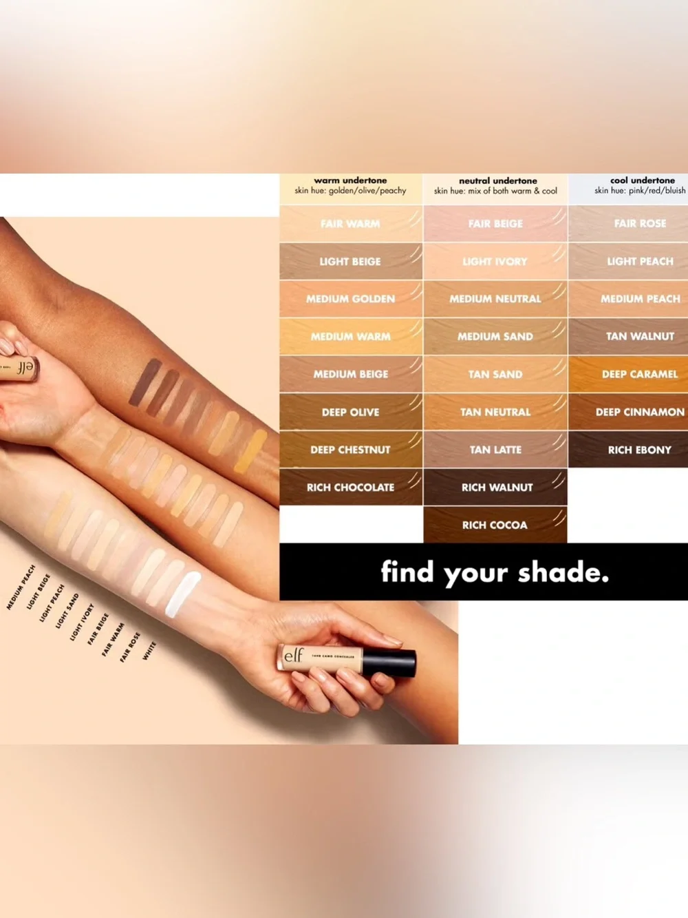 e.l.f. 16HR Camo Concealer (Tan Sand) NIB 6 ml / 0.2 fl oz